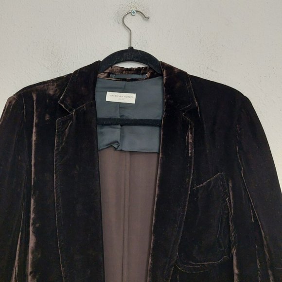 Dries Van Noten Deconstructed Brown Velvet Blazer Men’s 36 Small Nice Drape EUC - Picture 2 of 8